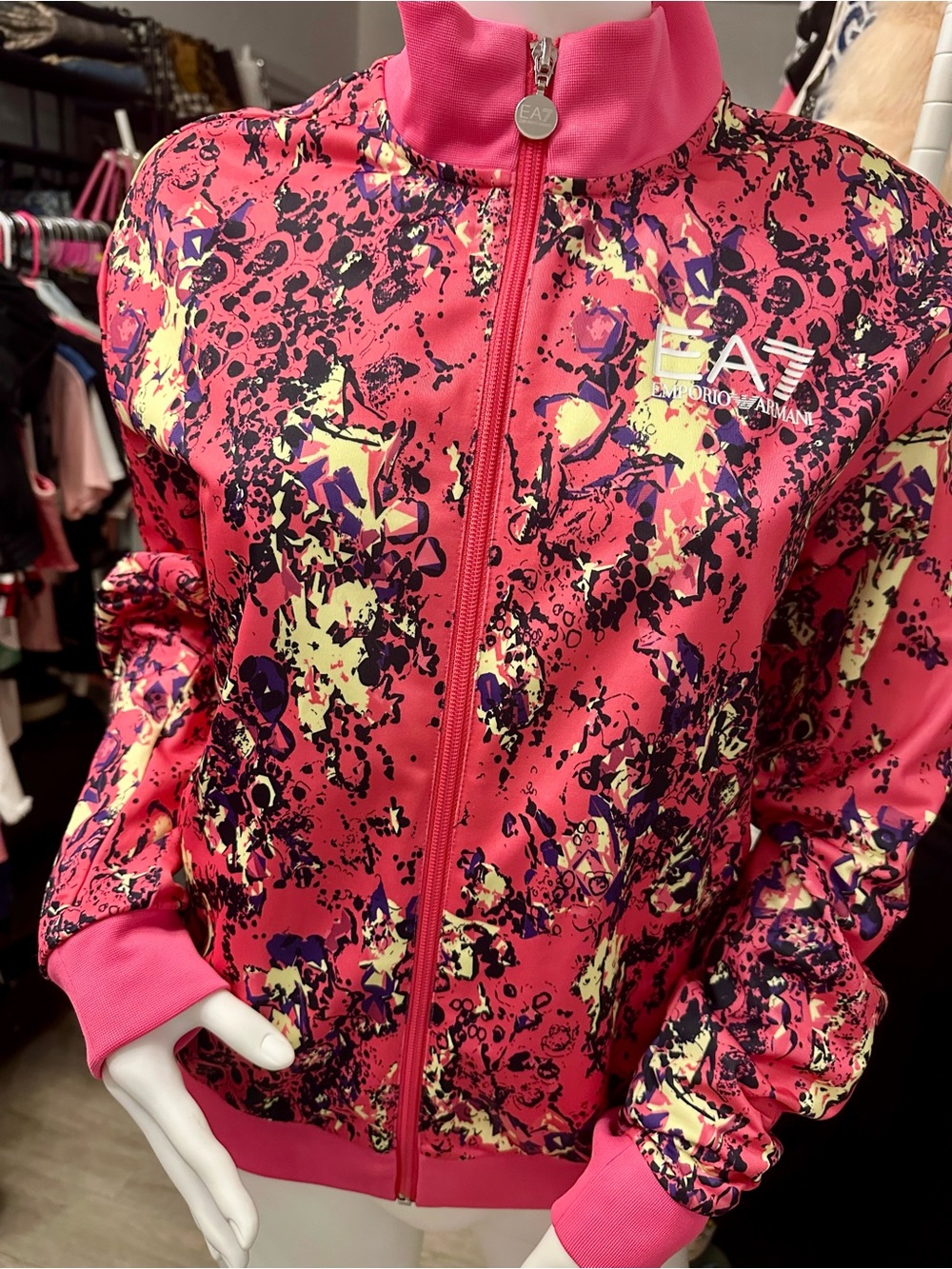 Emporio Armani Pink Printed Track Jacket S